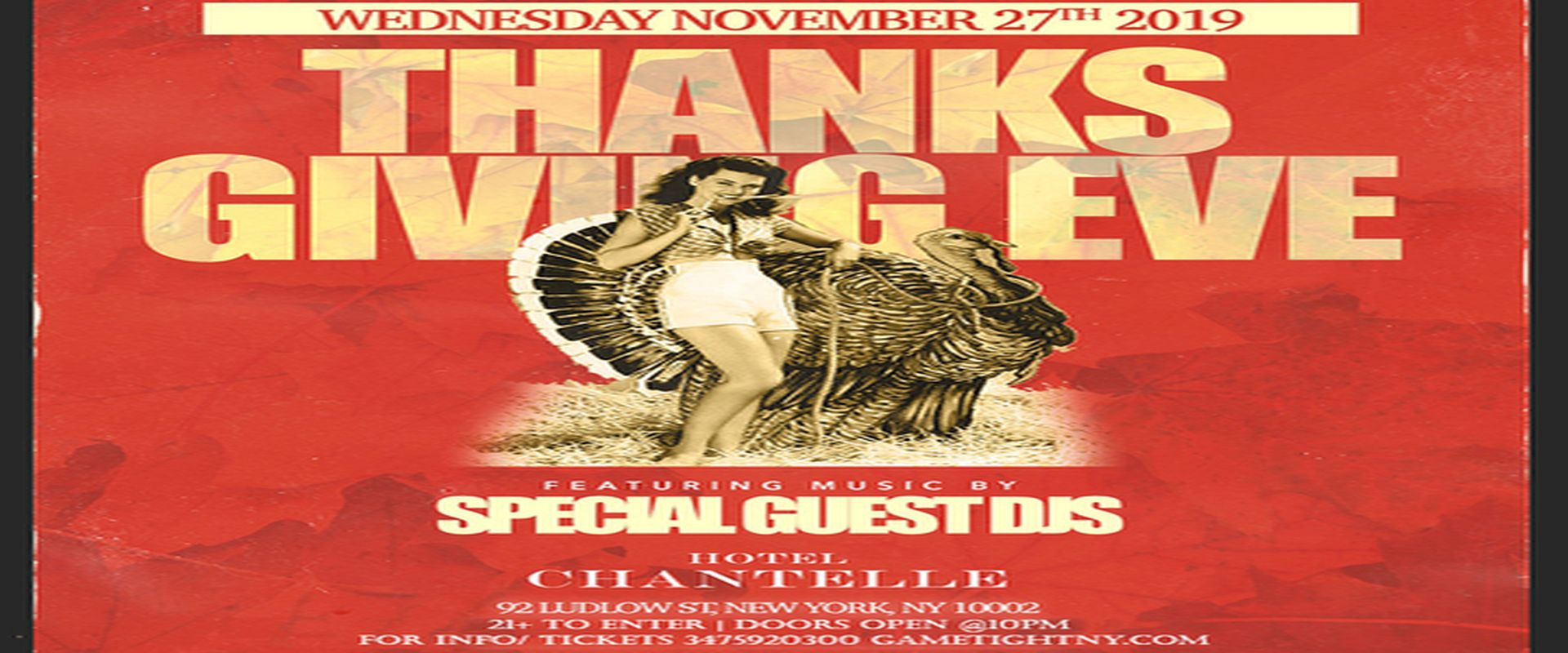 Hotel Chantelle Thanksgiving Eve party 2019, New York, United States