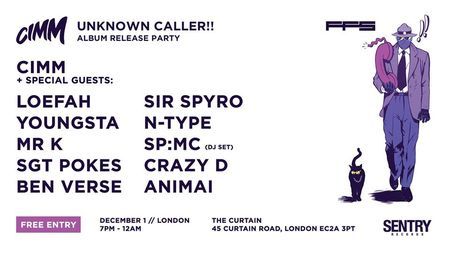 Cimm - Unknown Caller!! (Album Release Party), London, England, United Kingdom