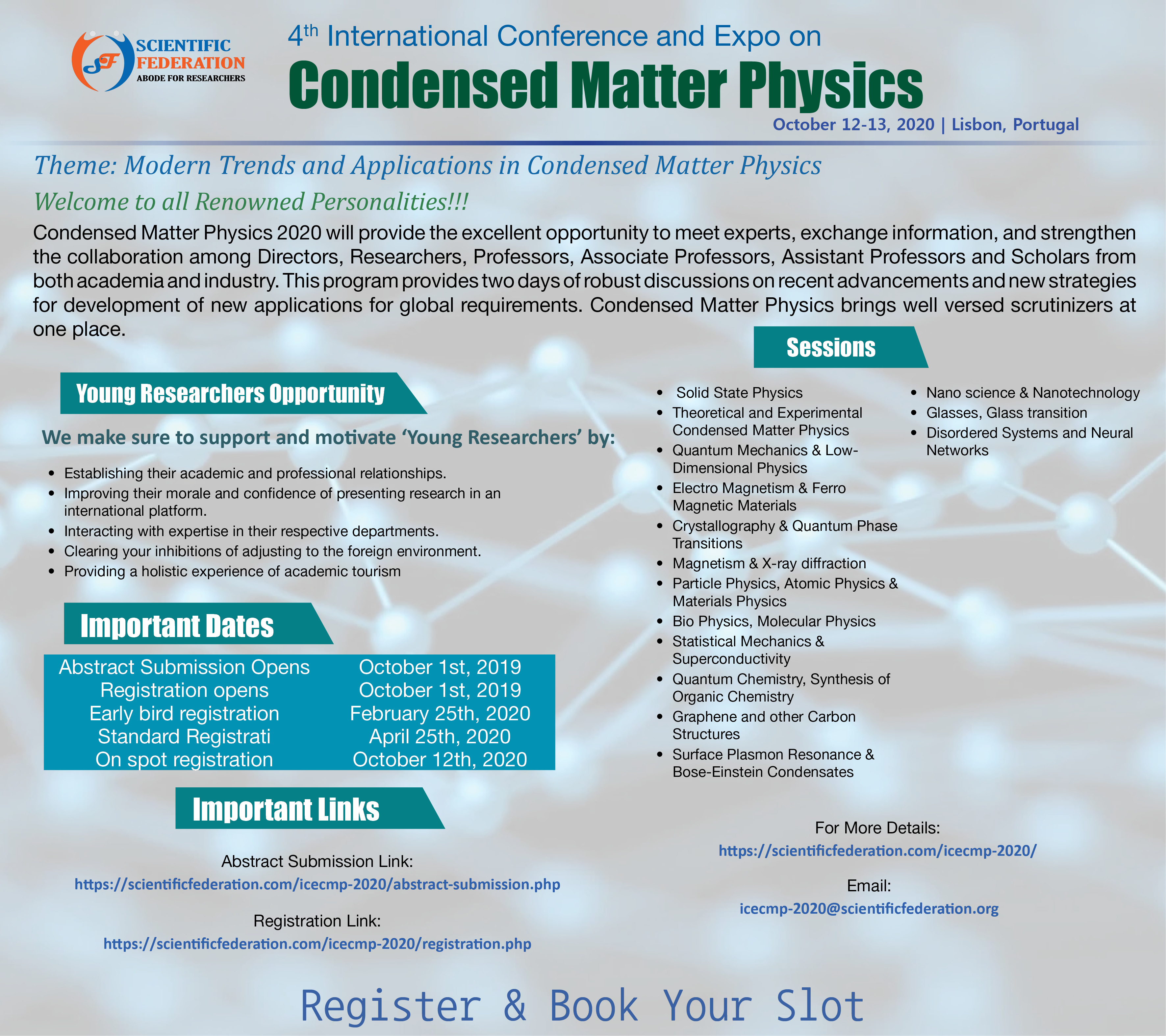 4th International Conference and Expo on Condensed Matter Physics, Lisbon, Lisboa, Portugal