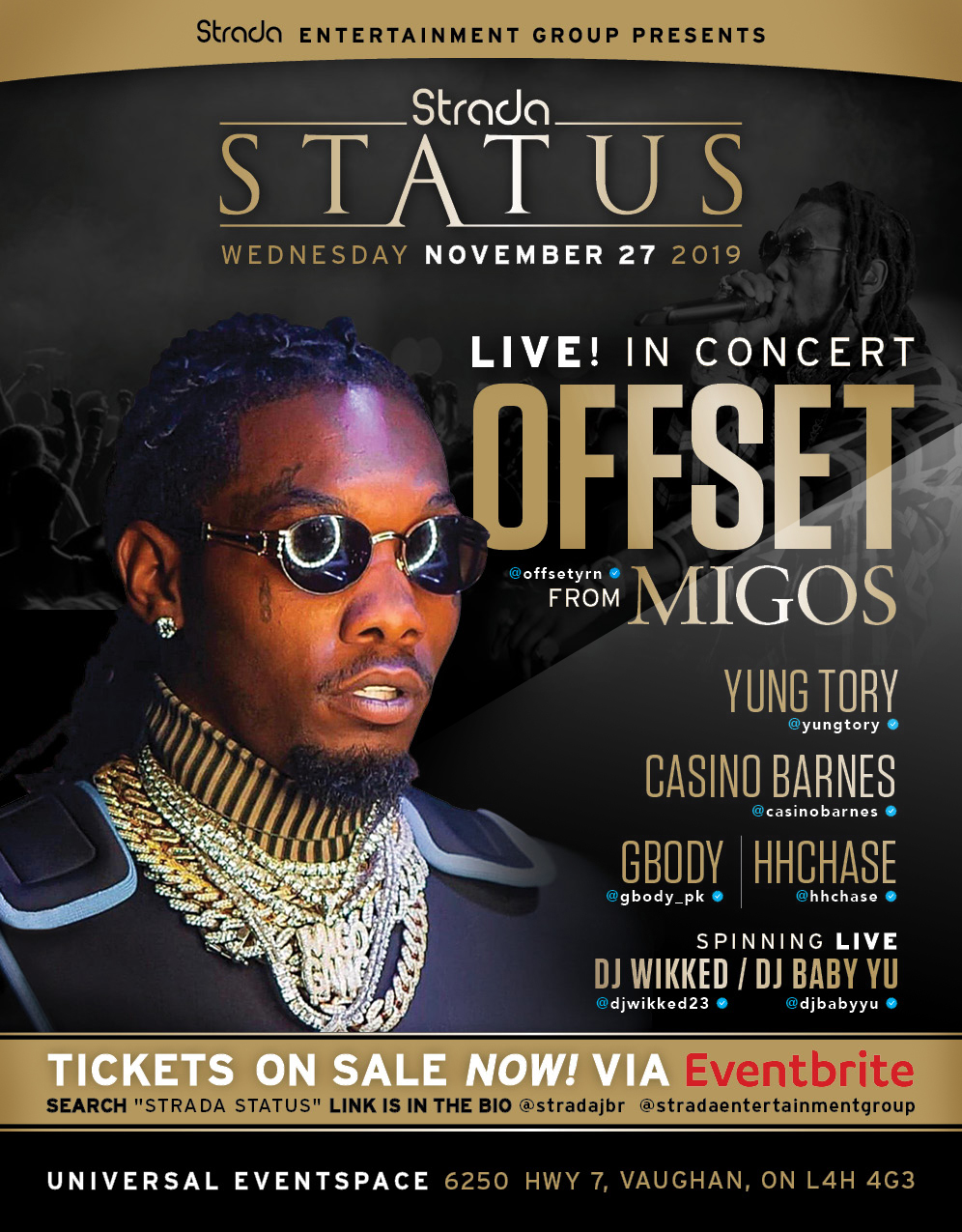 Hip Hop Superstar offset from Migos Live Nov 27th, Vaughan, Ontario, Canada