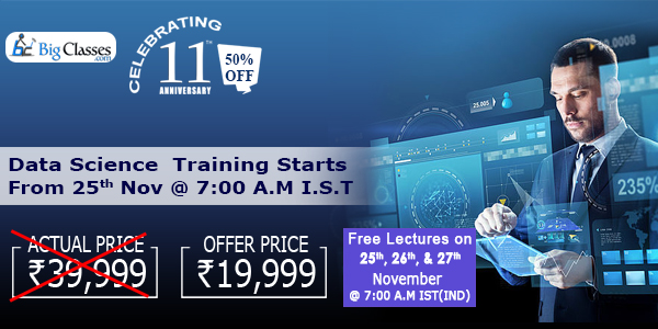 Data Science 3 Free Demo Classes and 50% Discount on Training, Hyderabad, Telangana, India