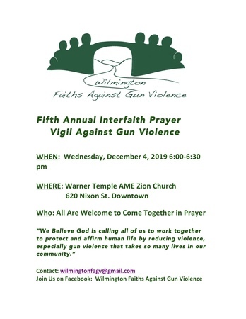 Interfaith Prayer Vigil Against Gun Violence, Wilmington, North Carolina, United States
