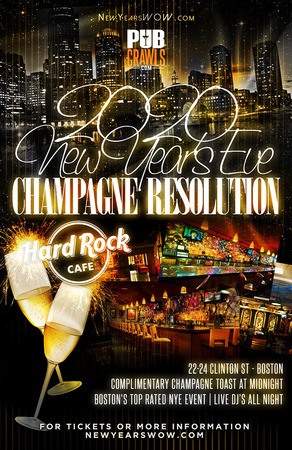 "Champagne Resolution" New Year's Eve 2020 at Hard Rock Boston, Suffolk, Massachusetts, United States