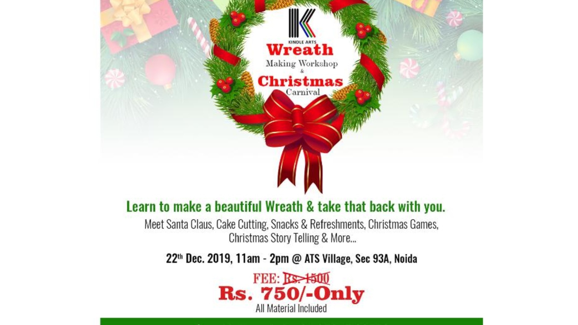 Wreath Making Workshop & Christmas Carnival, New Delhi, Delhi, India