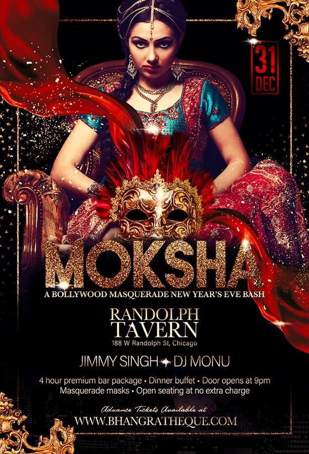 A Bollywood Masquerade NYE Bash - Moksha, Chicago, Illinois, United States