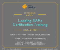SAFe Agilist Certification in Bangalore