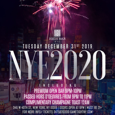 Highbar New Years Eve NYE 2020, New York, United States
