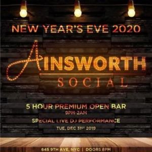 Ainsworth Social New Years Eve Party 2020, New York, United States