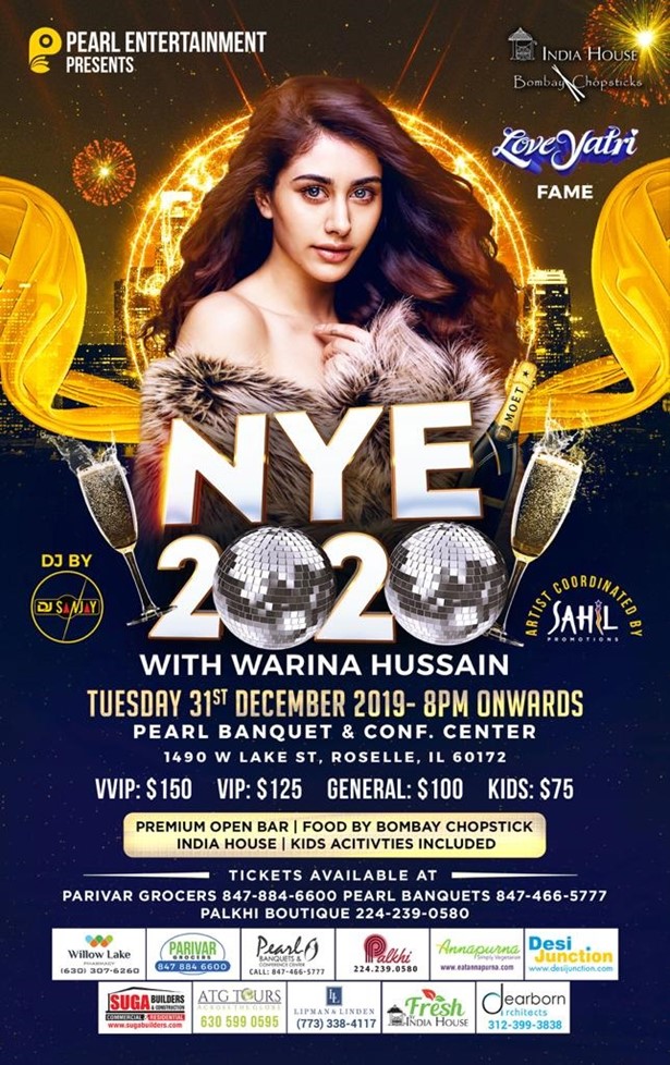 New Years Eve with Warina Hussain at Pearl Banquets, Roselle, IL,Illinois,United States