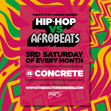 Hip-Hop vs Afrobeats, Sat 18th Jan at Concrete, Greater London, London, United Kingdom