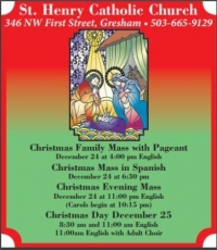 Christmas Services at St. Henry Catholic Church