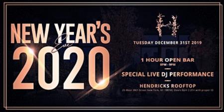 Hendricks Hotel Rooftop New Year's Eve  2020, New York, United States