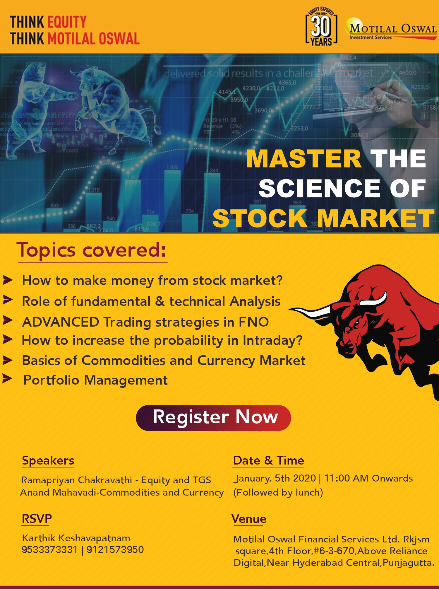 MASTER THE SCIENCE OF STOCK MARKET" an exclusive workshop on trading in Hyderabad, Hyderabad, Telangana, India