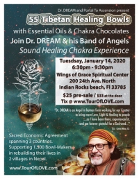 55 Tibetan Healing Bowls, Essential Oils and Chocolate in Indian Rocks, FL
