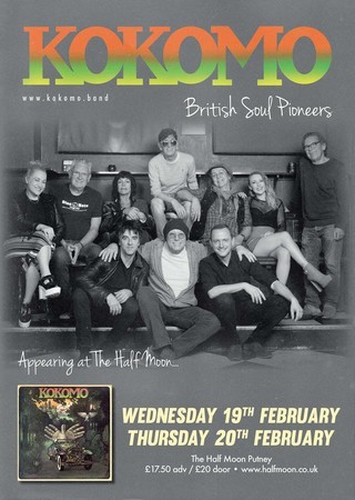 Kokomo: British Soul Music Pioneers Live at Half Moon Putney London 19 Feb, Greater London, London, United Kingdom