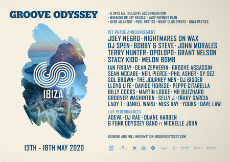 Groove Odyssey Ibiza 2020 FT Joey Negro, Nightmares On Wax, DJ Spen + more, SANT ANTONI, Spain