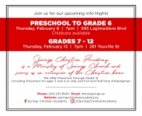 Info Nights in Springs Christian Academy