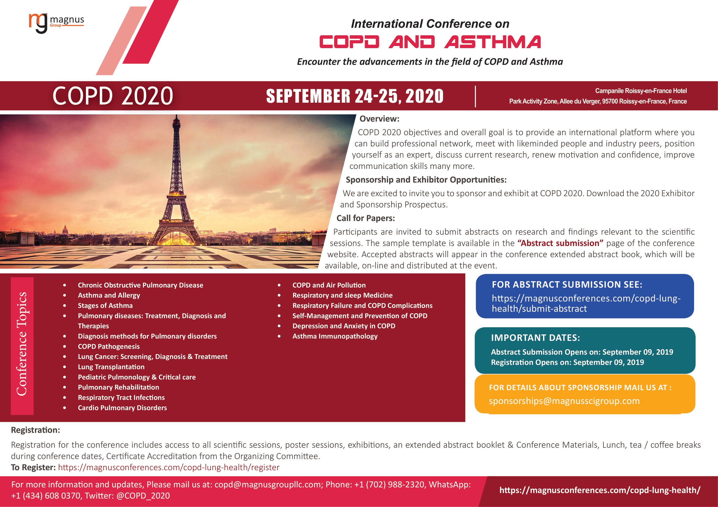 International conference on COPD and Asthma, Paris, France