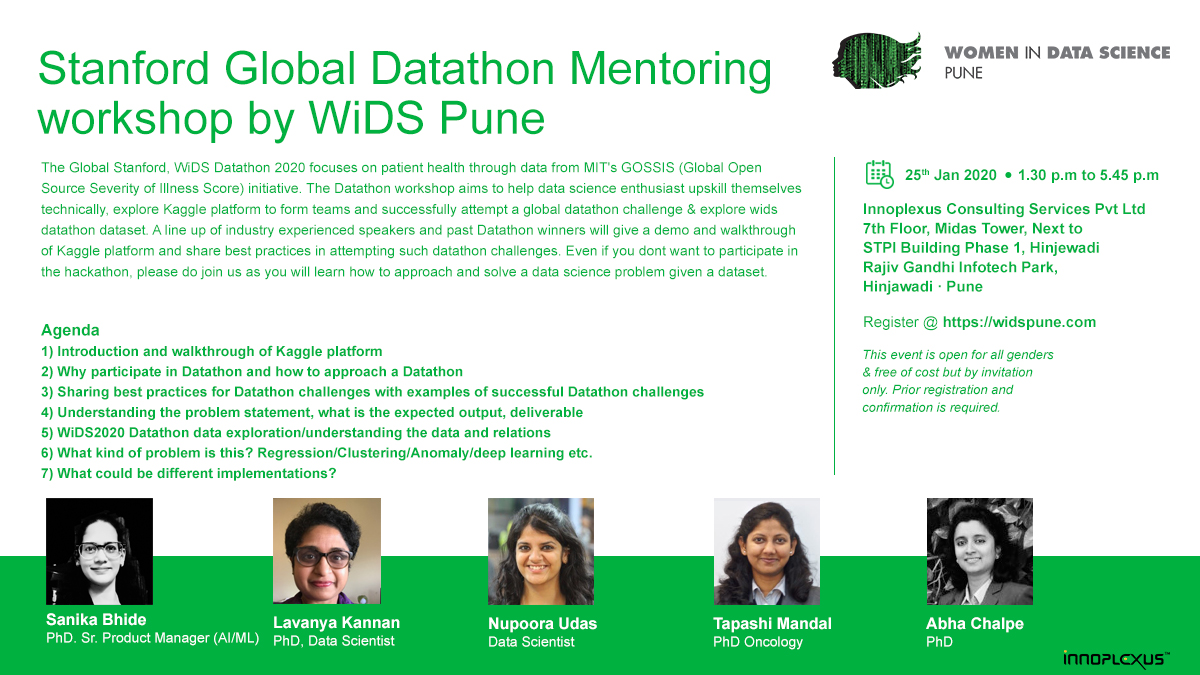 Stanford Global Datathon Mentoring workshop by WiDS Pune, Pune, Maharashtra, India