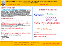 10TH INTERNATIONAL CONFERENCE ON SCIENCE AND INNOVATIVE ENGINEERING -10 ICSIE 2020