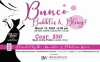 "Bunco, Bubbles and Bling", APW Charity Bunco, March 12 at Seven Oaks
