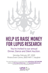 Lupus Ontario Dinner Dance and Silent Auction, February 29, 2020