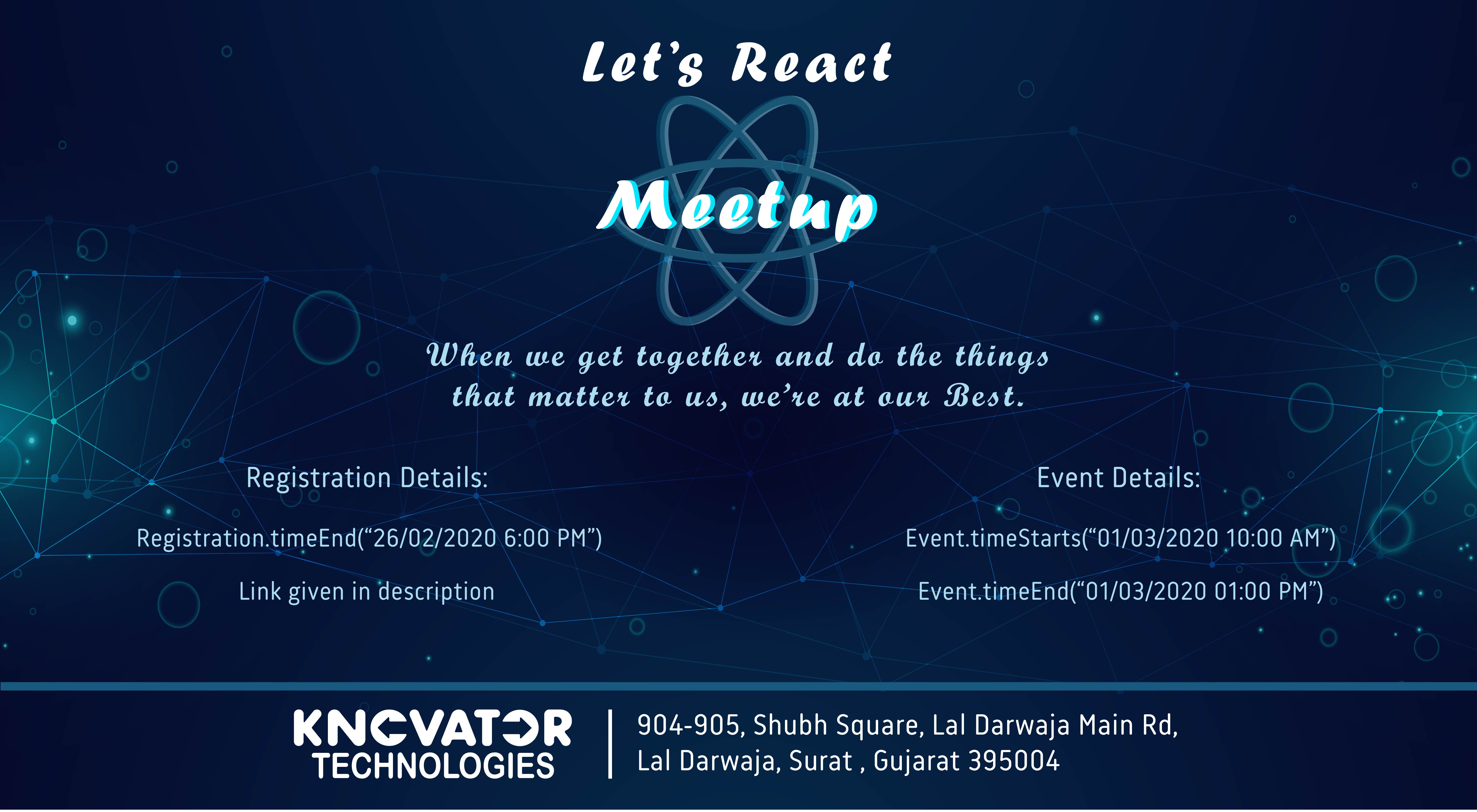 Let's React - Meetup of React Enthusiasts, Surat, Gujarat, India