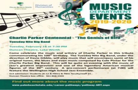 Charlie Parker Centennial - the Genius of Bird - PBSC Tuesday Nite Big Band, Lake Worth, Florida, United States