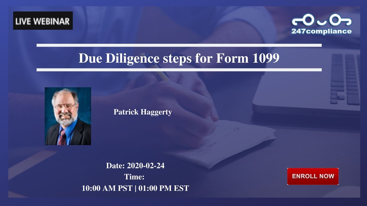 Due Diligence steps for Form 1099, 2035 Sunset Lake, RoadSuite B-2, Newark,Delaware,United States