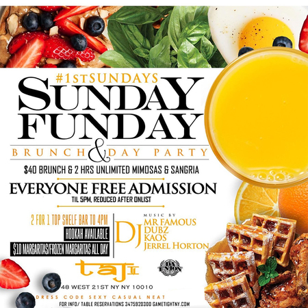 Taj Lounge NYC Hip Hop vs. Reggae™ Sunday Funday Brunch Party, New York, United States