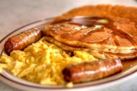 Pancake, Egg, and Sausage Breakfast
