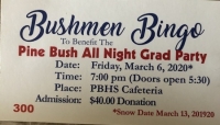 Pine Bush All Night Graduation Fundraiser. Friday, March 6, 2020