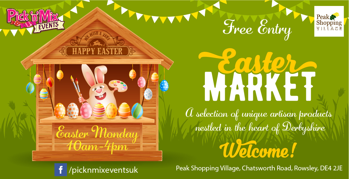 Easter Market at Peak Shopping Village, Rowsley, Derbyshire, United Kingdom
