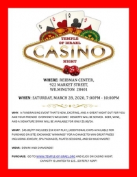 Temple of Israel Casino Night Fundraiser