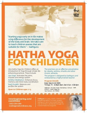 Hatha yoga for children in San Ramon CA (Isha Hatha Yoga), San Ramon, California, United States