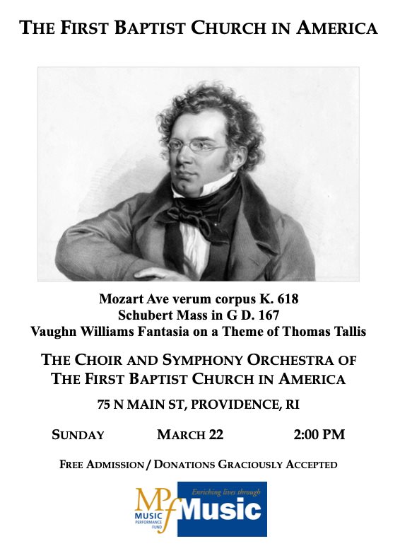 Schubert Mass in G / Vaughan Williams Fantasia on a Theme of Thomas Tallis, Providence, Rhode Island, United States