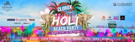 Clorox Holi Beach party 2020, Dubai, United Arab Emirates