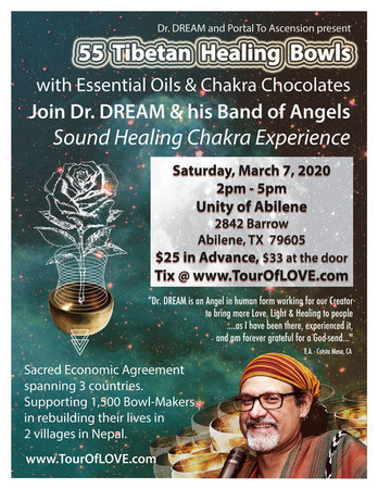 55 Tibetan Healing Bowls, Essential Oils and Chocolate, Abilene, TX, Abilene, Texas, United States