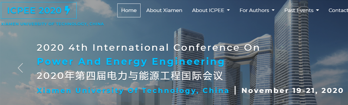 2020 4th International Conference on Power and Energy Engineering (ICPEE 2020), Xiamen, Fujian, China