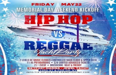 NYC MDW Kickoff Hip Hop vs Reggae® Midinight Yacht Party 2020, New York, United States