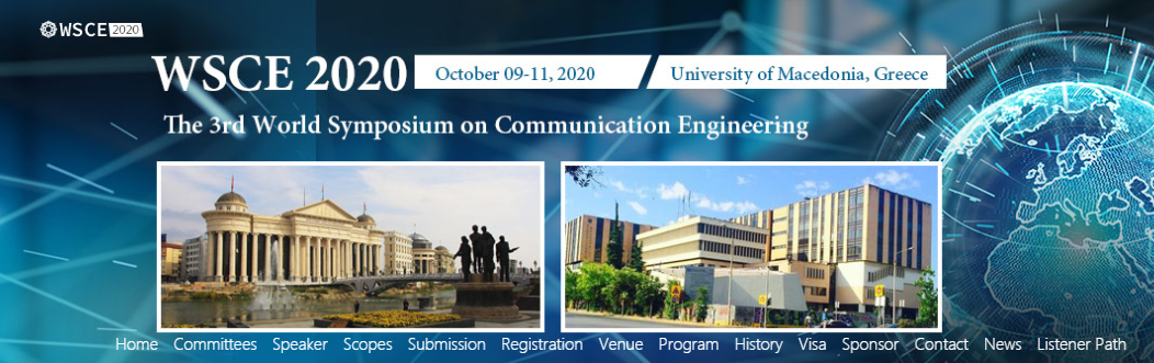 2020 The 3rd World Symposium on Communication Engineering (WSCE 2020), Macedonia, Greece