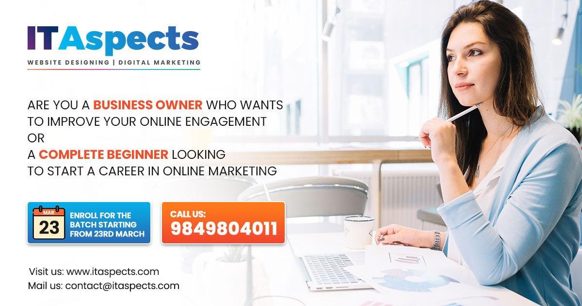 Free Demo Class On Digital Marketing By IT Aspects - 15th March 2020, Hyderabad, Telangana, India