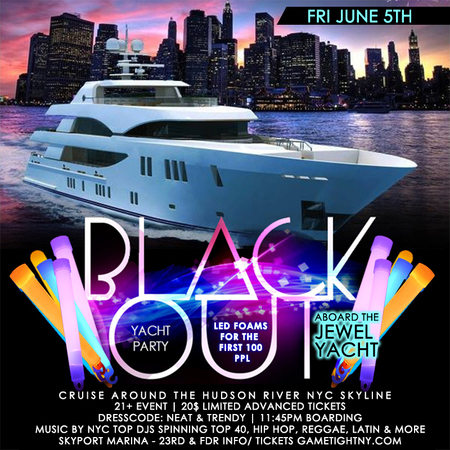 NYC Booze Cruise Glowsticks Yacht Party at Skyport Marina, New York, United States
