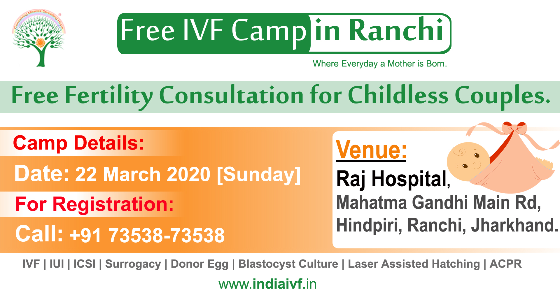 Free IVF Camp in Ranchi, Ranchi, Jharkhand, India