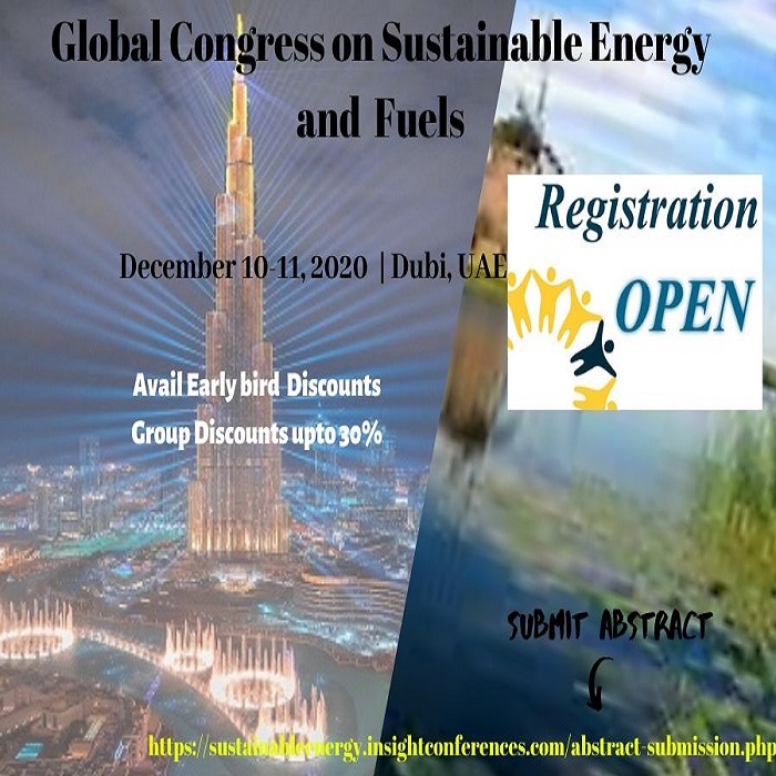 Annual Congress on Sustainable Energy and Fuels, Dubai, United Arab Emirates