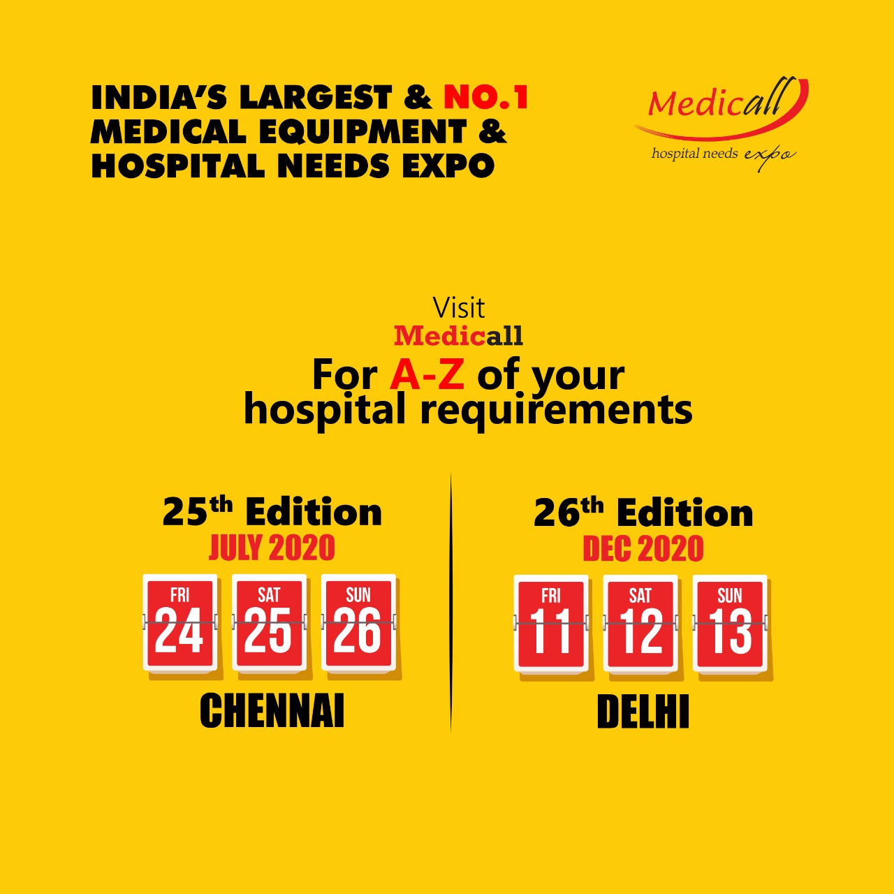 Medicall  India’s largest and No.1,B2B Medical Equipment Expo, Chennai, Tamil Nadu, India