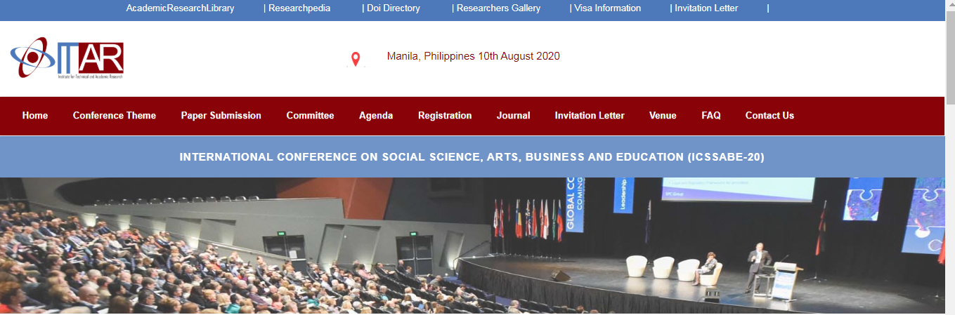 International Conference on Social Science, Arts, Business and Education(ICSSABE-20), Manila, Philippines