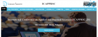International Conference on Applied and Practical Sciences (ICAPPRSC-20)