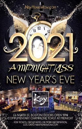 "A Midnight Kiss" New Year's Eve 2021 at KOY Lounge Boston, Boston, Massachusetts, United States