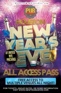 New Year's Eve All Access Bar Crawl Pass Houston 2021